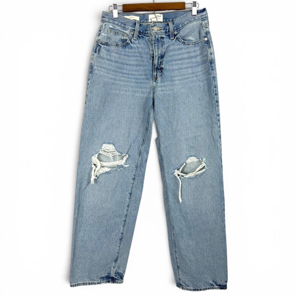 90s baggy de los 90 distressed light wash denim vintage inspired jeans 6 ripped - Picture 2 of 12